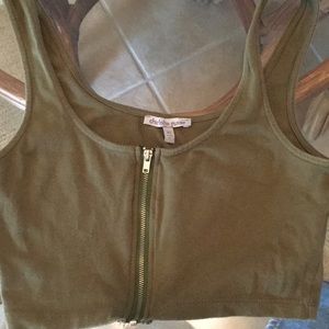 Charlotte Russe crop top with zipper